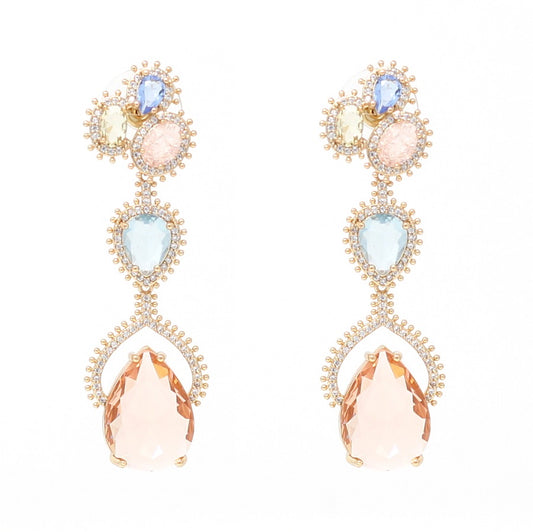 Coloured statement drop earrings