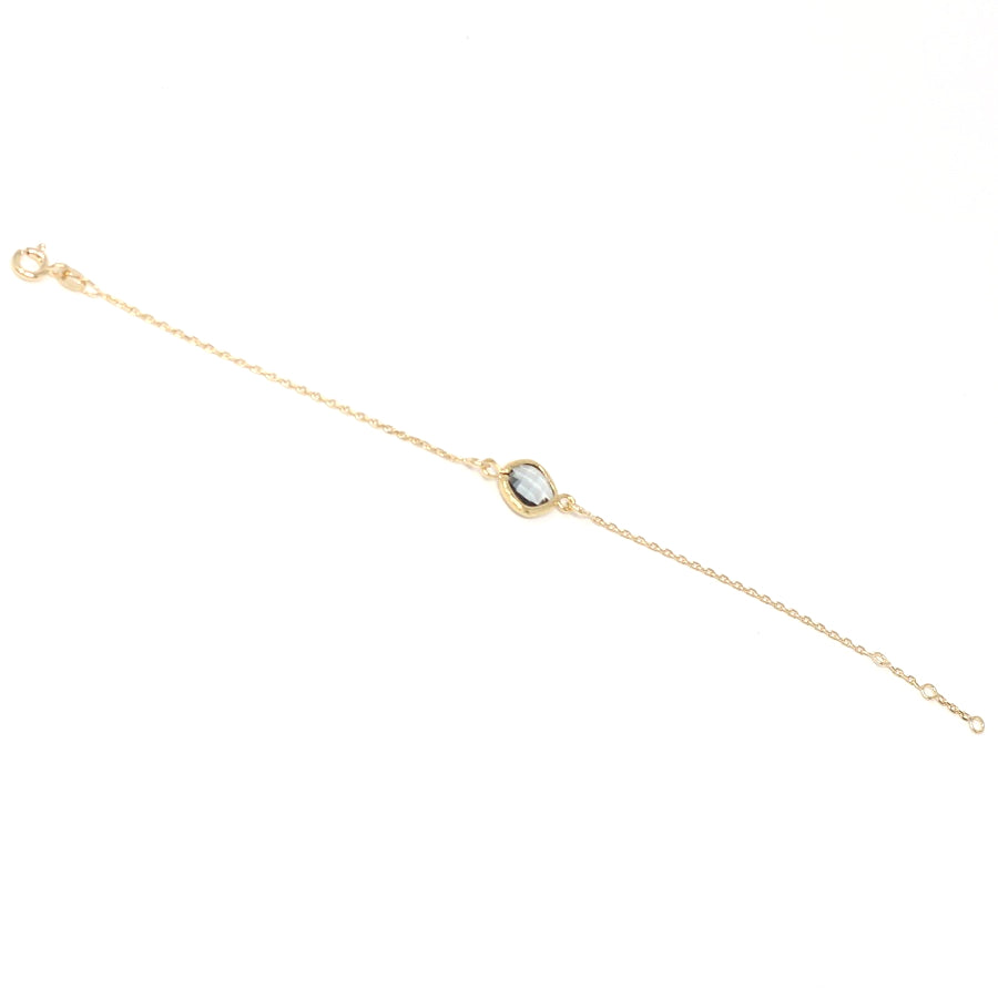 Faceted chain bracelet smokey grey