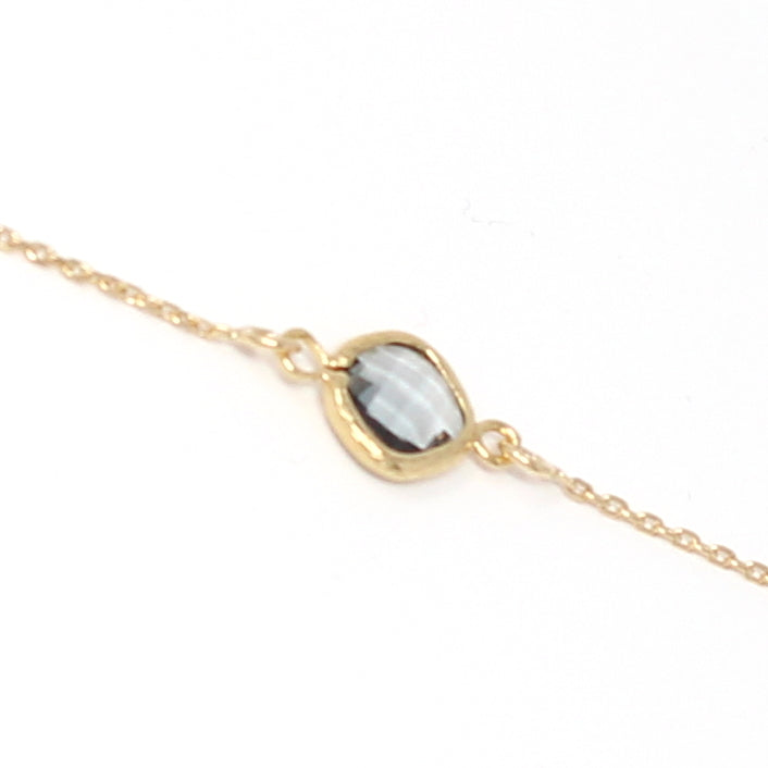 Faceted chain bracelet smokey grey zoom