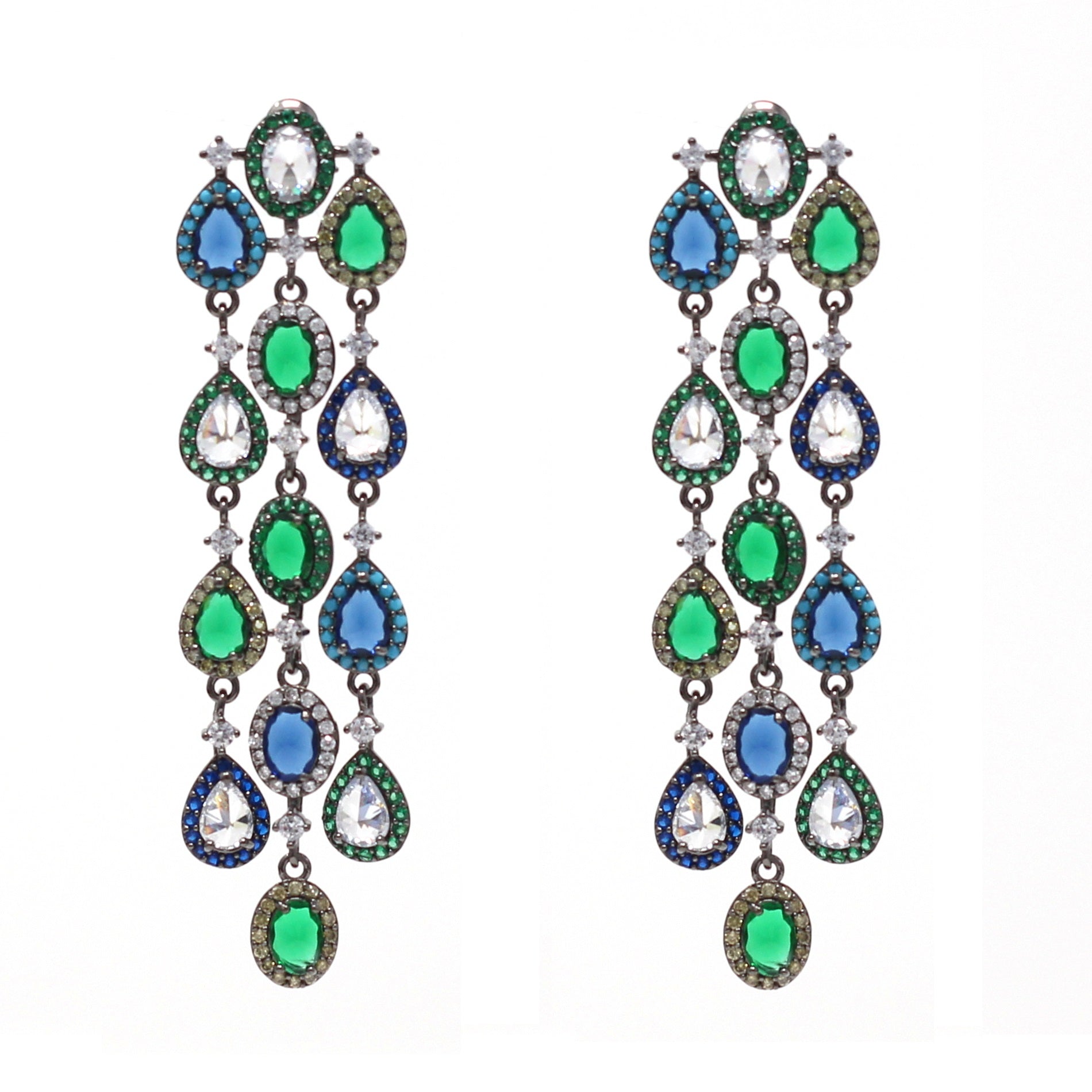 Black chandelier earrings Nature