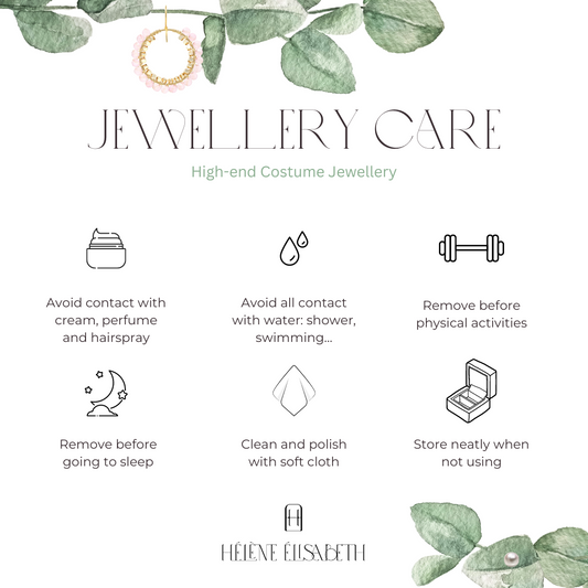 Care instructions for high-end costume jewellery