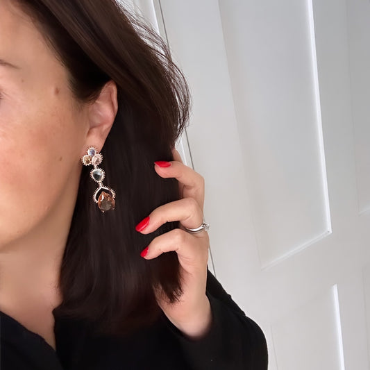 Douceur Pimentée - Coloured stone drop earrings