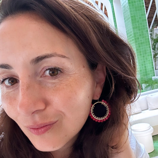 Drop hoop earrings