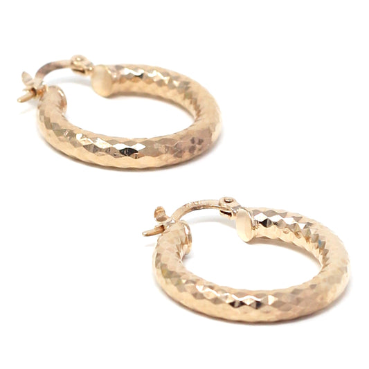 Diamond cut hoop earrings