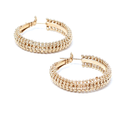 Les Intemporelles - Large ball hoop earrings