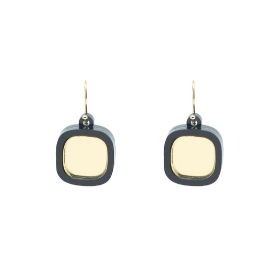Mirror small wire earrings on white background