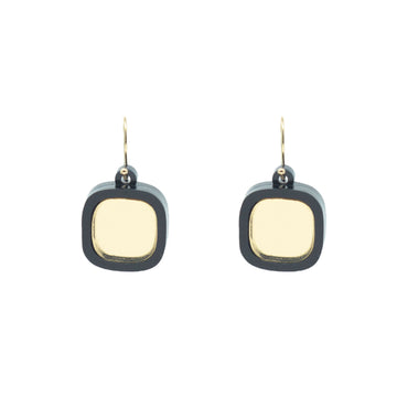 Mirror small wire earrings on white background