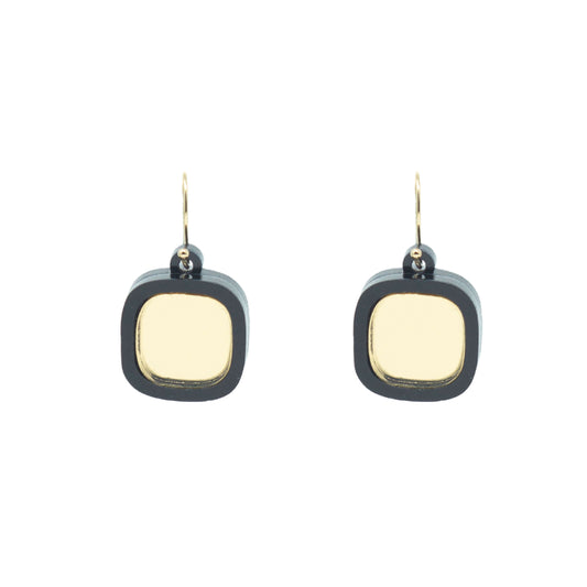 Mirror small wire earrings on white background