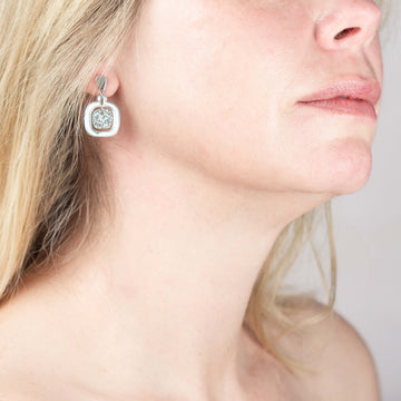 Sparkling Pavé Small Earrings – Silver