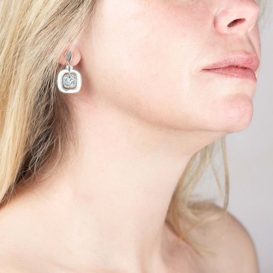 Sparkling Pavé Small Earrings – Silver