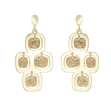 Sparkling Pavés Statement Earrings – Gold