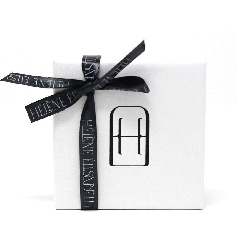Hélène Elisabeth jewellery packaging with closed signature gift box, elegant and ready to gift