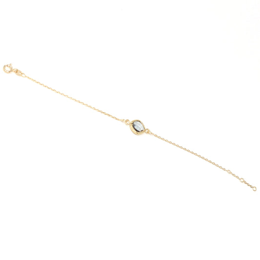 Faceted chain bracelet smokey grey
