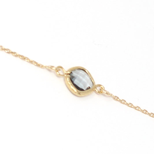 Faceted chain bracelet smokey grey zoom