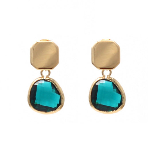 Faceted drop earrings - Ocean Blue