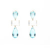 Coloured stone drop earrings blue