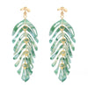 Long leaf earrings forest green