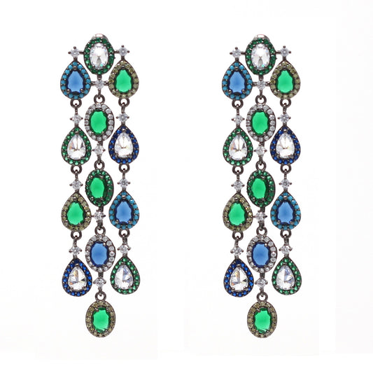 Black chandelier earrings Nature